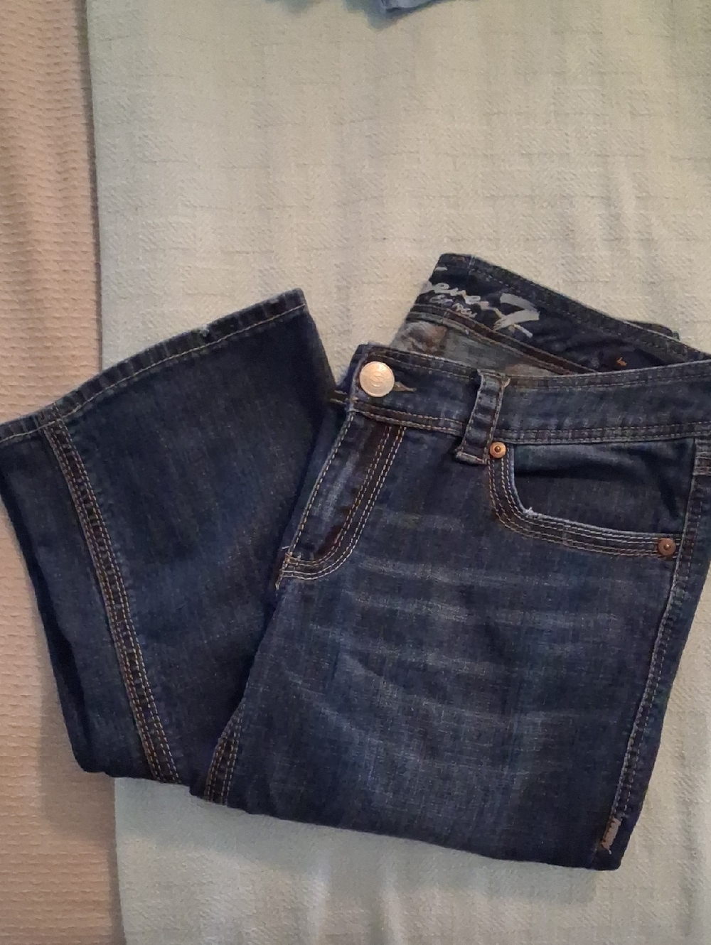 Seven7 Men's Dark Blue Bootcut Jeans